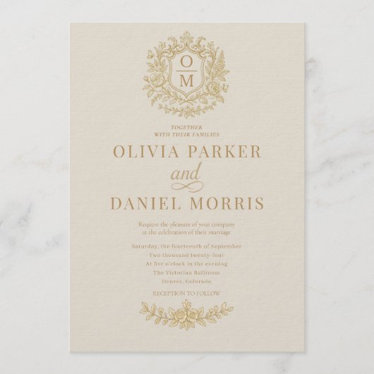 Elegant French Victorian Photo QR Code Wedding Einladung (Vorderseite)