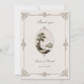 Elegant French Vintage Chateau Wedding  Dankeskarte (Vorderseite)
