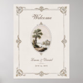 Elegant French Vintage Chateau Wedding Poster (Vorne)