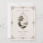 Elegant French Vintage Chateau Wedding Save The Date (Vorderseite)