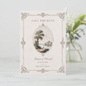 Elegant French Vintage Chateau Wedding Save The Date (Stehend Vorderseite)