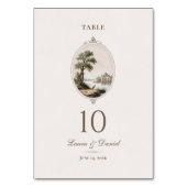 Elegant French Vintage Chateau Wedding Tischnummer (Vorderseite)