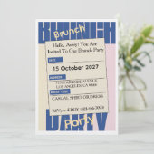 Elegant Friday Brunch Invitation – Modern Einladung (Stehend Vorderseite)