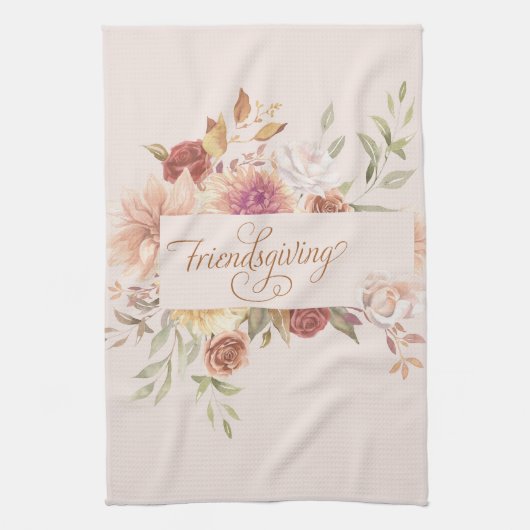 Elegant Friendsgiving Entertainment Geschirrtuch (Vertikal)