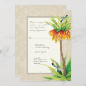 Elegant Fritillaria n Dragonfly UAWG Response Card Einladung (Vorne/Hinten)