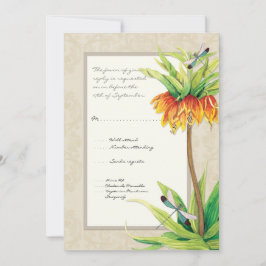 Elegant Fritillaria n Dragonfly UAWG Response Card Einladung