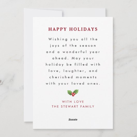 Elegant frohe und helle Weihnachten rot und grün (Rückseite)