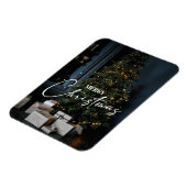 Elegant frohe Weihnachten 2023 Moderner Foto Urlau Magnet (Linke Seite)