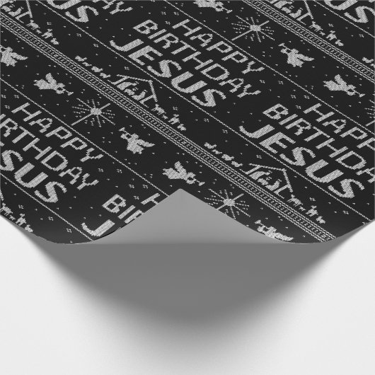 Elegant frohe Weihnachten Christlich Religiös Geschenkpapier (Ecke)