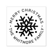 Elegant Frohe Weihnachten Custom Winter Snowflake Permastempel (Design)