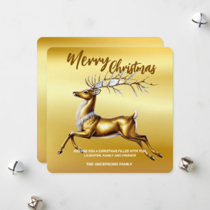 Elegant Frohe Weihnachten Gold Santa Deer Moose We