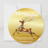 Elegant Frohe Weihnachten Gold Santa Deer Moose We (Vorderseite)