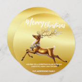 Elegant Frohe Weihnachten Gold Santa Deer Moose We (Vorne/Hinten)