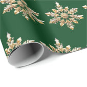 Elegant Frohe Weihnachten Gold Snowflake Weihnacht Geschenkpapier (Rolleneckpunkt)