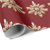 Elegant Frohe Weihnachten Gold Snowflake Weihnacht Geschenkpapier (Rolleneckpunkt)