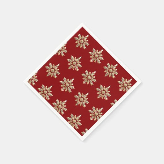 Elegant Frohe Weihnachten Gold Snowflake Weihnacht Serviette (Ecke)