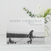 Elegant Frohe Weihnachten Grün 2 Foto-Karte (Stehend Vorderseite)