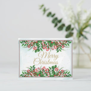 Elegant frohe Weihnachten, Happy Holiday Postcard Postkarte