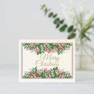 Elegant frohe Weihnachten, Happy Holiday Postcard Postkarte