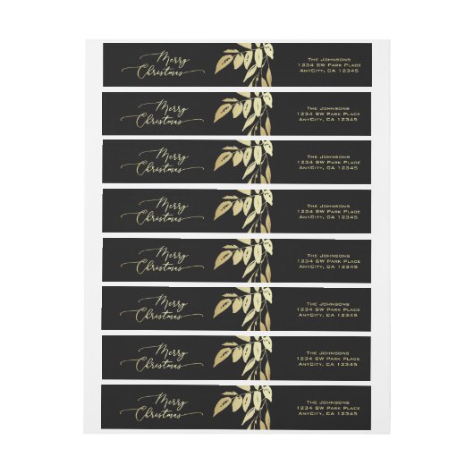 Elegant Frohe Weihnachten Imitate Gold Schwarz Bot (Bogen)