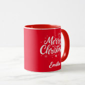 Elegant frohe Weihnachten Individuelle Name Zwei T Tasse (VorderseiteRechts)