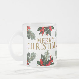 Elegant Frohe Weihnachten Mattierte Glass-Tasse Mattglastasse
