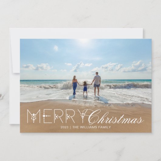 Elegant frohe Weihnachten Minimalistisch Ein Foto (Vorderseite)