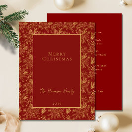 Elegant Frohe Weihnachten Roter Golden Poinsettia 