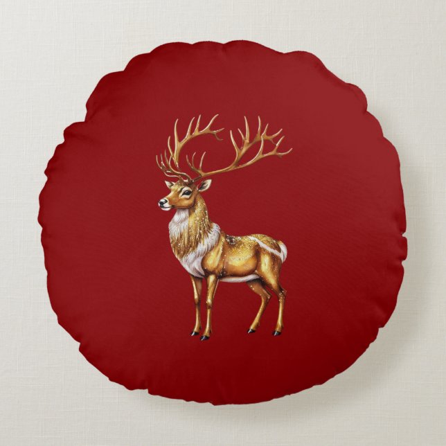 Elegant Frohe Weihnachten Rundes Kissen (Vorderseite)