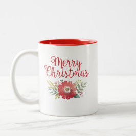 Elegant Frohe Weihnachten Wasserfarben Zweifarbige Tasse