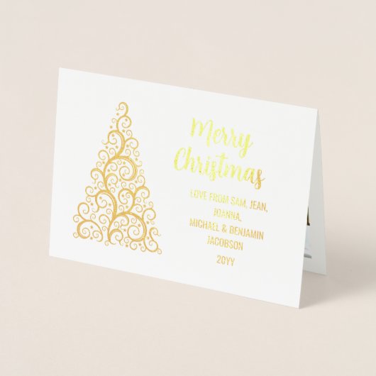 Elegant Frohe Weihnachten Weihnachten Weihnachtsba Folienkarte (Vorderseite)