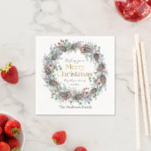 Elegant Frohe Weihnachten & Wreath Serviette (Beispiel)