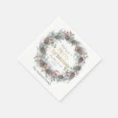 Elegant Frohe Weihnachten & Wreath Serviette (Ecke)