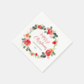 Elegant Frohe Weihnachts-Blume Weihnachten Serviette (Ecke)