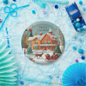 Elegant Frohe Weihnachts-festes Papier Teller (Party)