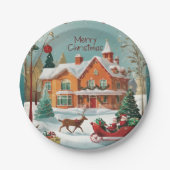Elegant Frohe Weihnachts-festes Papier Teller (Vorderseite)