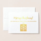 Elegant Frohe Weihnachts-Foto Xmas Letter Gold Folienkarte (Vorderseite mit Umschlag)