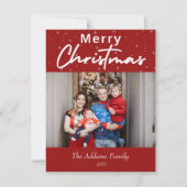 Elegant Frohe Weihnachts-Fotokarte Feiertagskarte (Vorderseite)