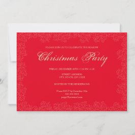 Elegant Frohe Weihnachts-Party Rotes Papier Einlad Einladung