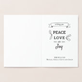 Elegant Frohe Weihnachtsbaum Winter Foliage Gold Folienkarte (Innenseite)