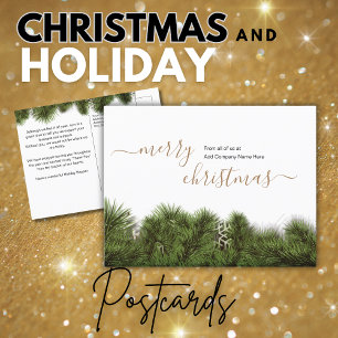 Elegant Frohe Weihnachtsbotschaft an Kunden Postkarte