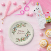 Elegant Frohe Weihnachtsfeier Botanisch Pappteller (Party)