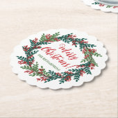 Elegant Frohe Weihnachtsfeiertag Name Untersetzer (angewinkelt)