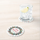 Elegant Frohe Weihnachtsfeiertag Name Untersetzer (Vor Ort)