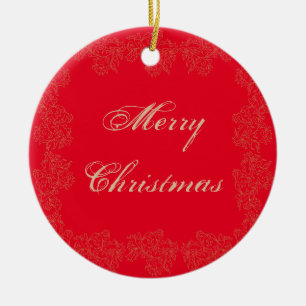 Elegant Frohe Weihnachtsrote, Gold Keramik Ornamen Keramik Ornament