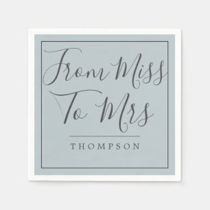 Elegant From Miss to Mrs Brautparty Blue Paper Serviette