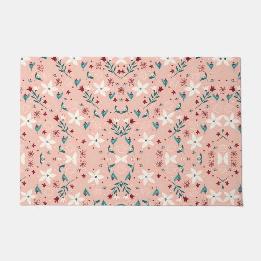 Elegant Froral Pink Door Mat Fußmatte (Vorderseite)