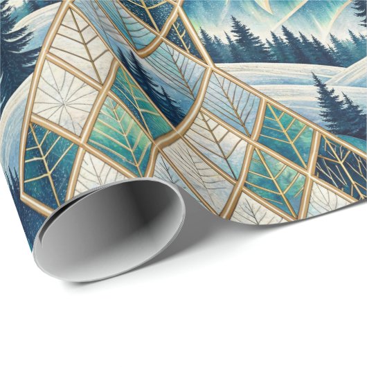 Elegant Frozen Landscape Holiday Geschenkpapier (Rolleneckpunkt)