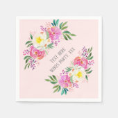 elegant, Frühlingsblumen rosa Blumen Serviette (Vorderseite)
