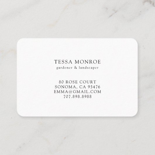 Elegant Fruit Tree Gardener Landscaper Visitenkarte (Rückseite)